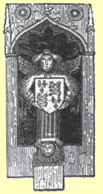 Angel under canopied niche