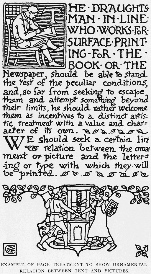 Example of Page Treatment to Show
Ornamental Relation Between Text and Pictures.