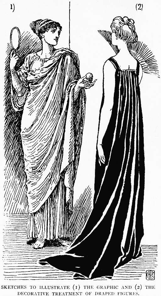 Sketches to Illustrate (1) The Graphic
And (2) The Decorative Treatment of Draped Figures.