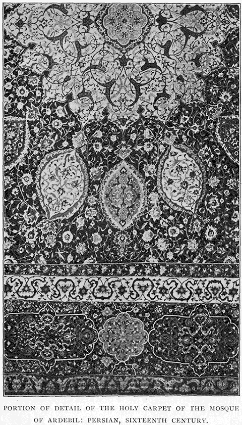 Portion of Detail of the Holy Carpet
of the Mosque of Ardebil: Persian, Sixteenth Century.