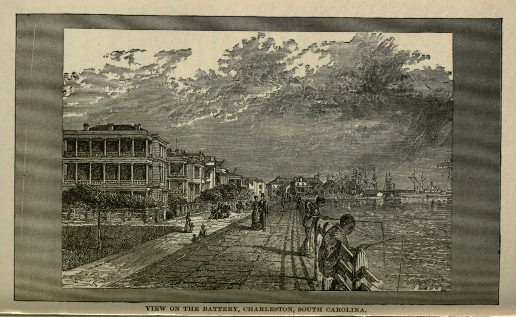 VIEW ON THE BATTERY, CHARLESTON, SOUTH CAROLINA.