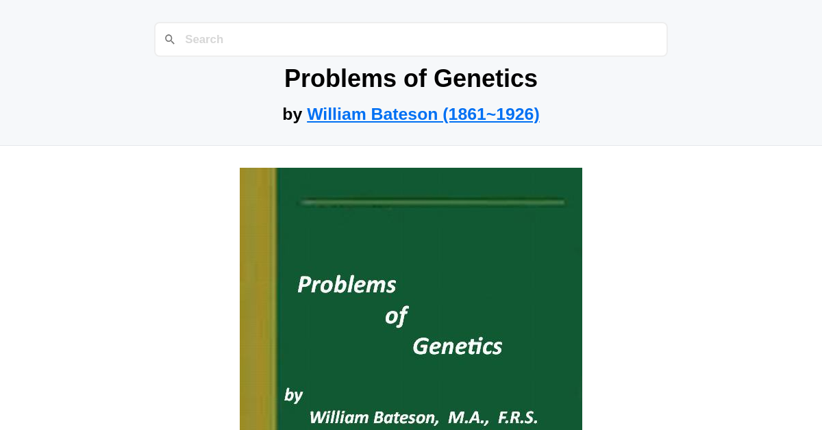 Problems of Genetics