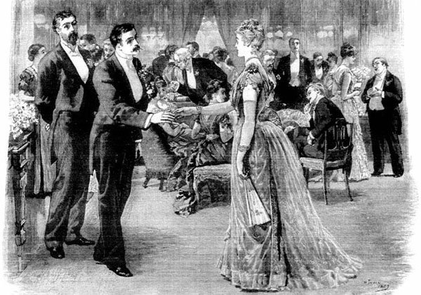 "There was a slight touch of color visible on the
gracious forehead when she offered him her hand."