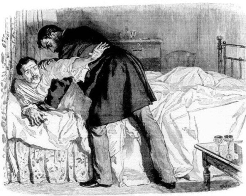 "He uttered a loud shriek, and struggled wildly to raise
himself."