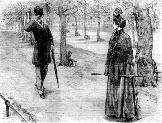 "Maurice walked back until he found a gate, entered, and
went forward and overtook her."