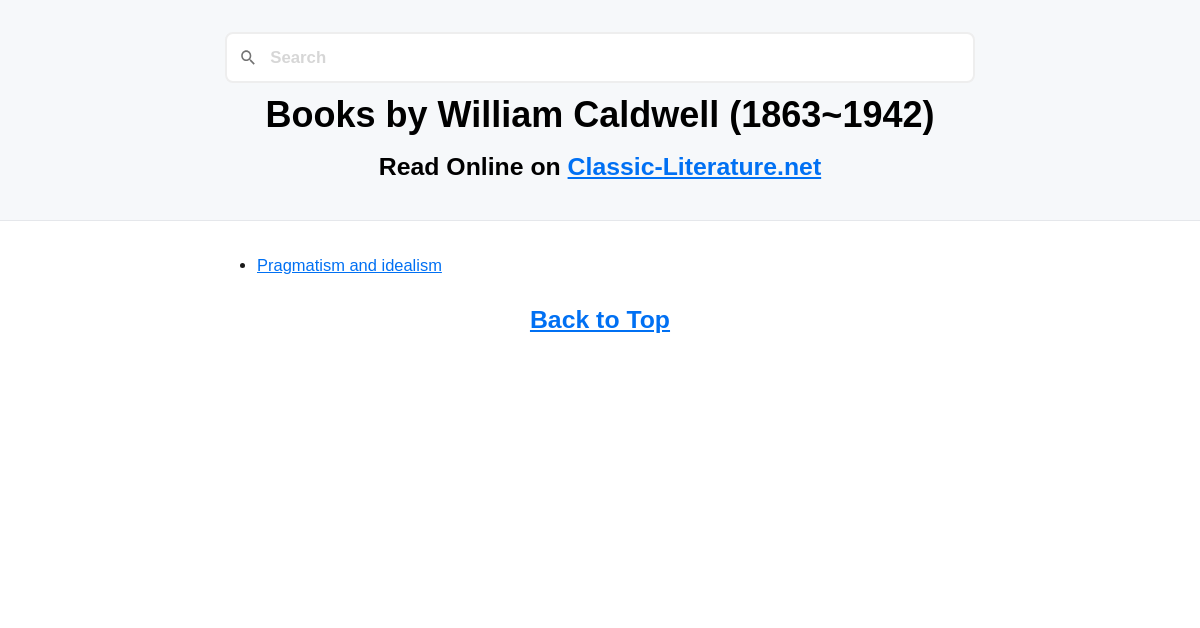 Books By William Caldwell (1863-1942)