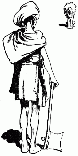 Man with ax and sheep