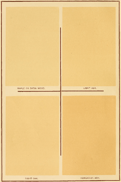 MAPLE OR SATIN WOOD. LIGHT ASH. LIGHT OAK. HUNGARIAN
 ASH.

GROUNDS FOR GRAINING.—IN ILLUSTRATION OF ARTICLE BY WM. E. WALL