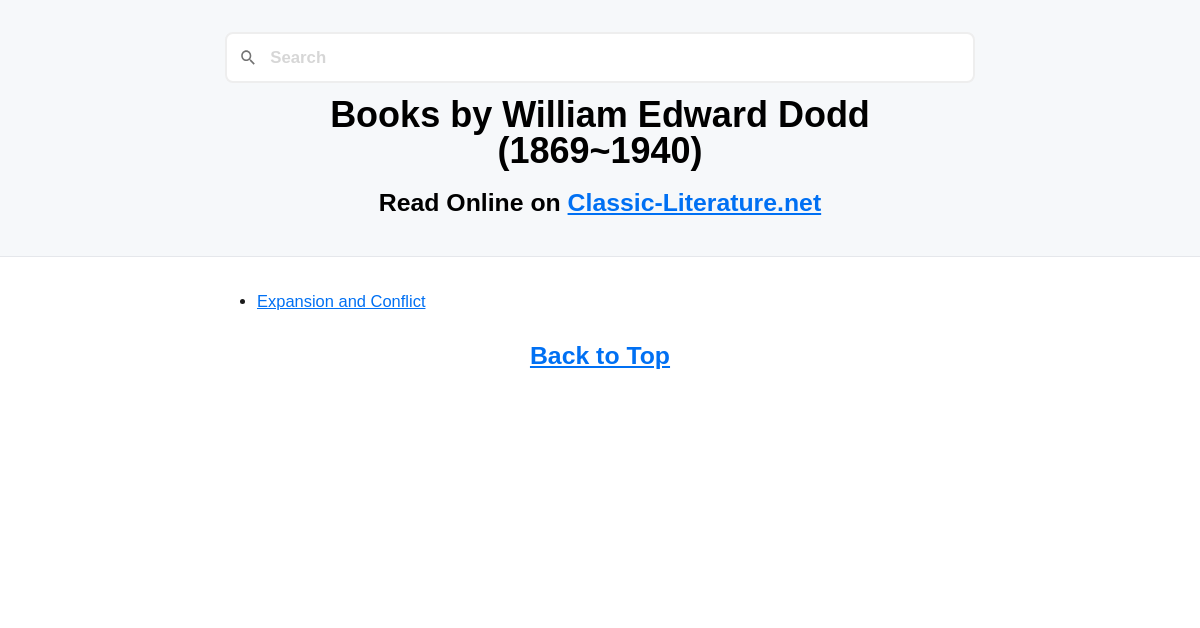 Books by William Edward Dodd (1869-1940)