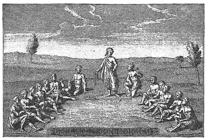 Use of mats in an Indian council (after Lafitau).