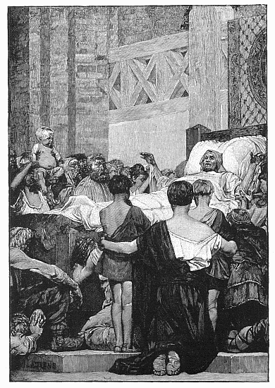 DEATH OF SAINTE-GENEVIÃVE. After the mural painting, in
the PanthÃ©on, by J.-P. Laurens.