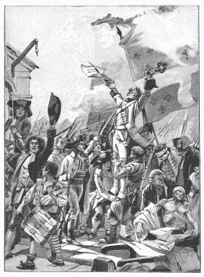 AFTER THE CAPTURE OF THE BASTILLE, JULY 14, 1789. From apainting by FranÃ§ois Flameng. Note.—The key was sent by Lafayette to Washington, at Mount Vernon.
