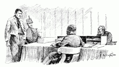 INTERROGATORIES BEFORE A "JUGE D'INSTRUCTION." After a drawing by R. de la NÃ©ziÃ¨re.