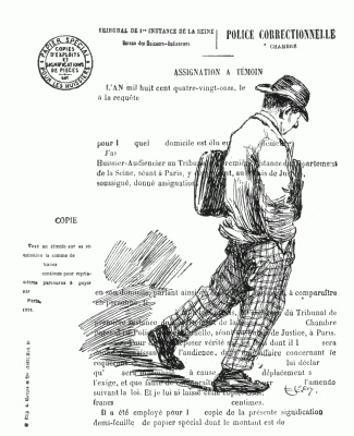 SKETCH BY M. LOÃVY ON A WITNESS-SUBPŒNA.