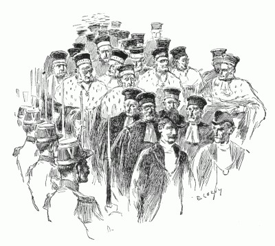 ANNUAL PROCESSION OF JUDGES, MAGISTRATES, ETC., ON THE OCCASION OF THE GRAND MASS, HELD AT THE BEGINNING OF THE JUDICIARY SEASON, IN THE SAINTE-CHAPELLE. After a drawing by E. LoÃ©vy.