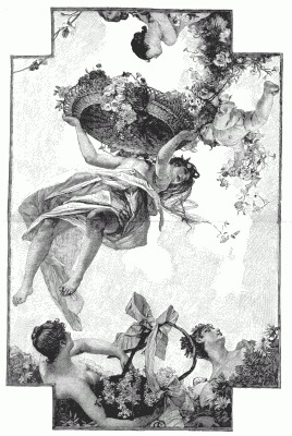 THE FLOWERS. CEILING DECORATION FOR THE GRANDE SALLE DES FÃTES IN THE NEW HOTEL DE VILLE. Painted by Gabriel Ferrier.