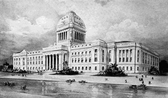 THE CAPITOL

The Capitol, the new government building at Havana, is one of the great
public works of the administration of President Menocal. It occupies a
fine site in the heart of the city, and will architecturally rank among
the noteworthy government buildings of the world. In the contrast
between it and ancient La Fuerza, its original predecessor, is suggested
the whole span of Cuban history.