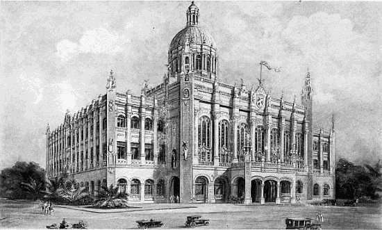 THE PRESIDENT'S HOME

The new Presidential Palace, which replaces in its functions the old
home of the Spanish Governors, is of striking architecture and
impressive size, affording ample room for many other functions than the
mere housing of the President and his family; and in completeness of its
appointments and beauty of its furnishings and internal decorations must
rank among the finest official residences in the world.